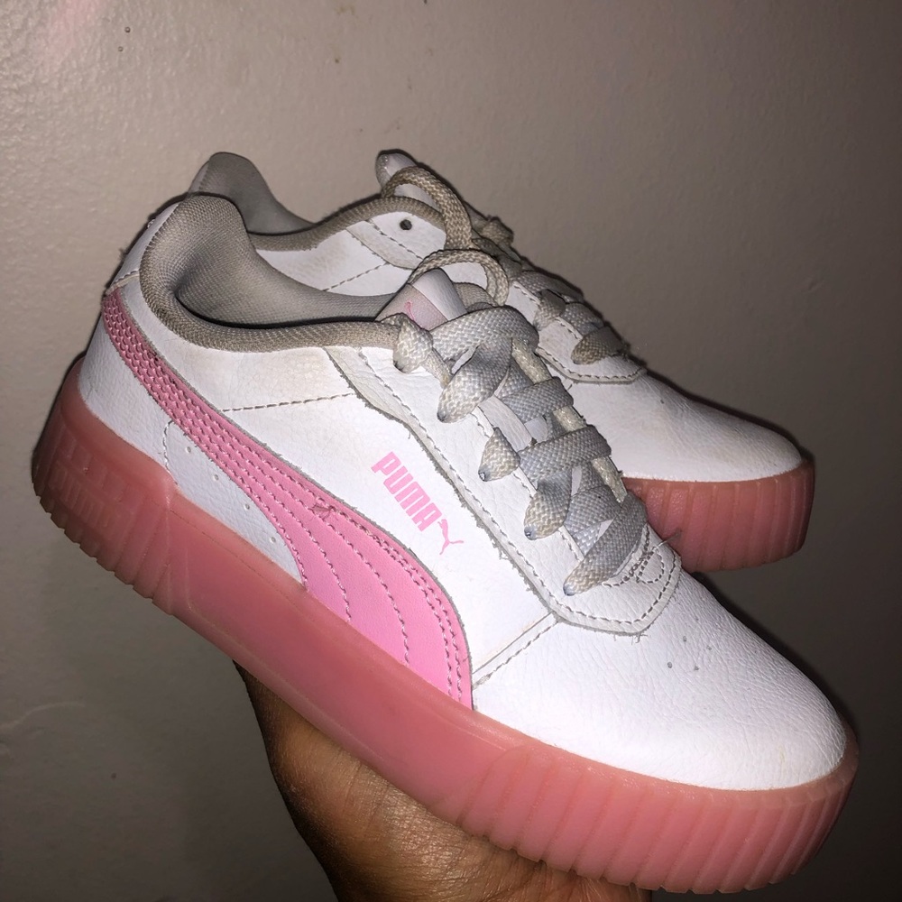 Puma White and Pink Sneakers